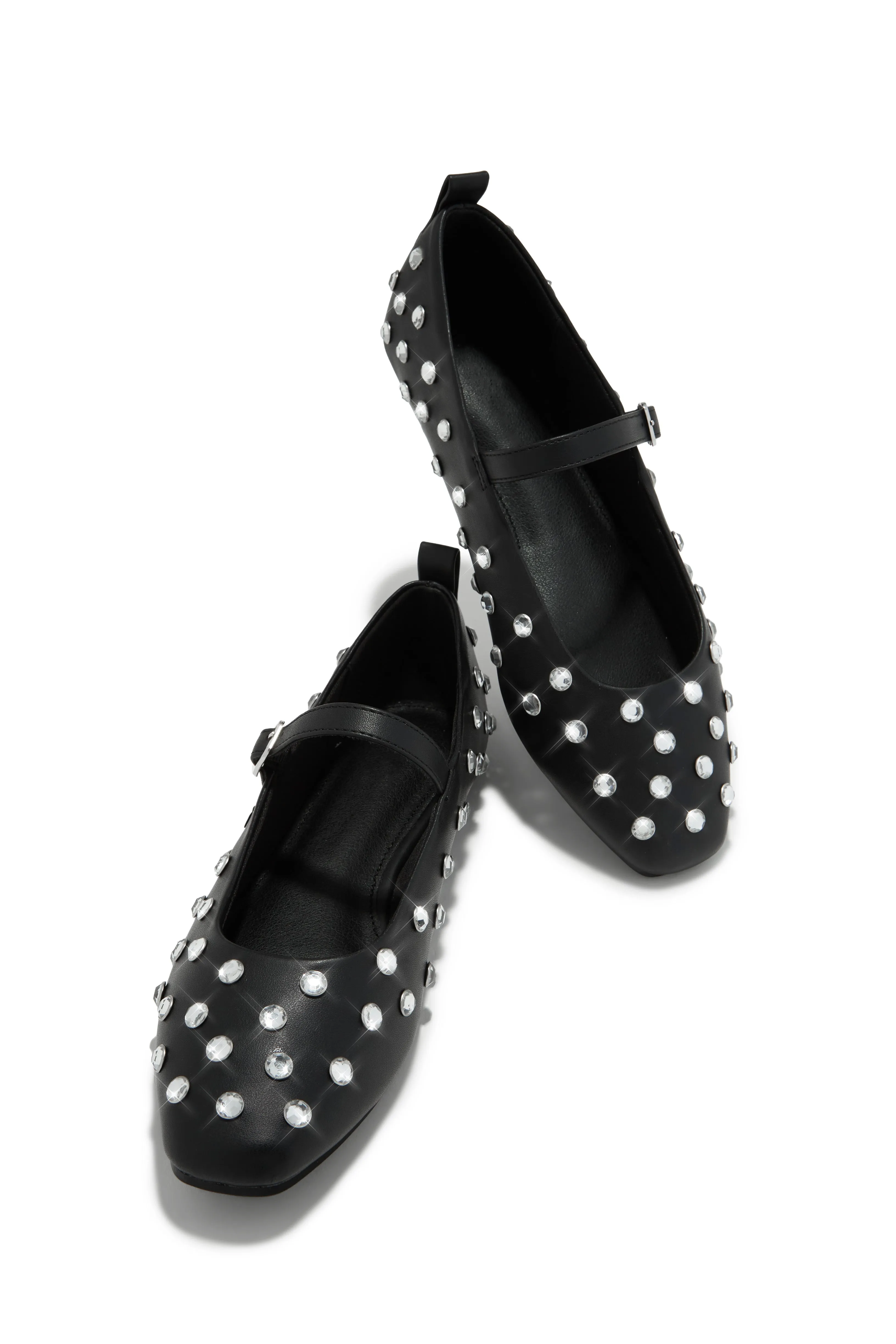 Aniston Embellished Flats - Black