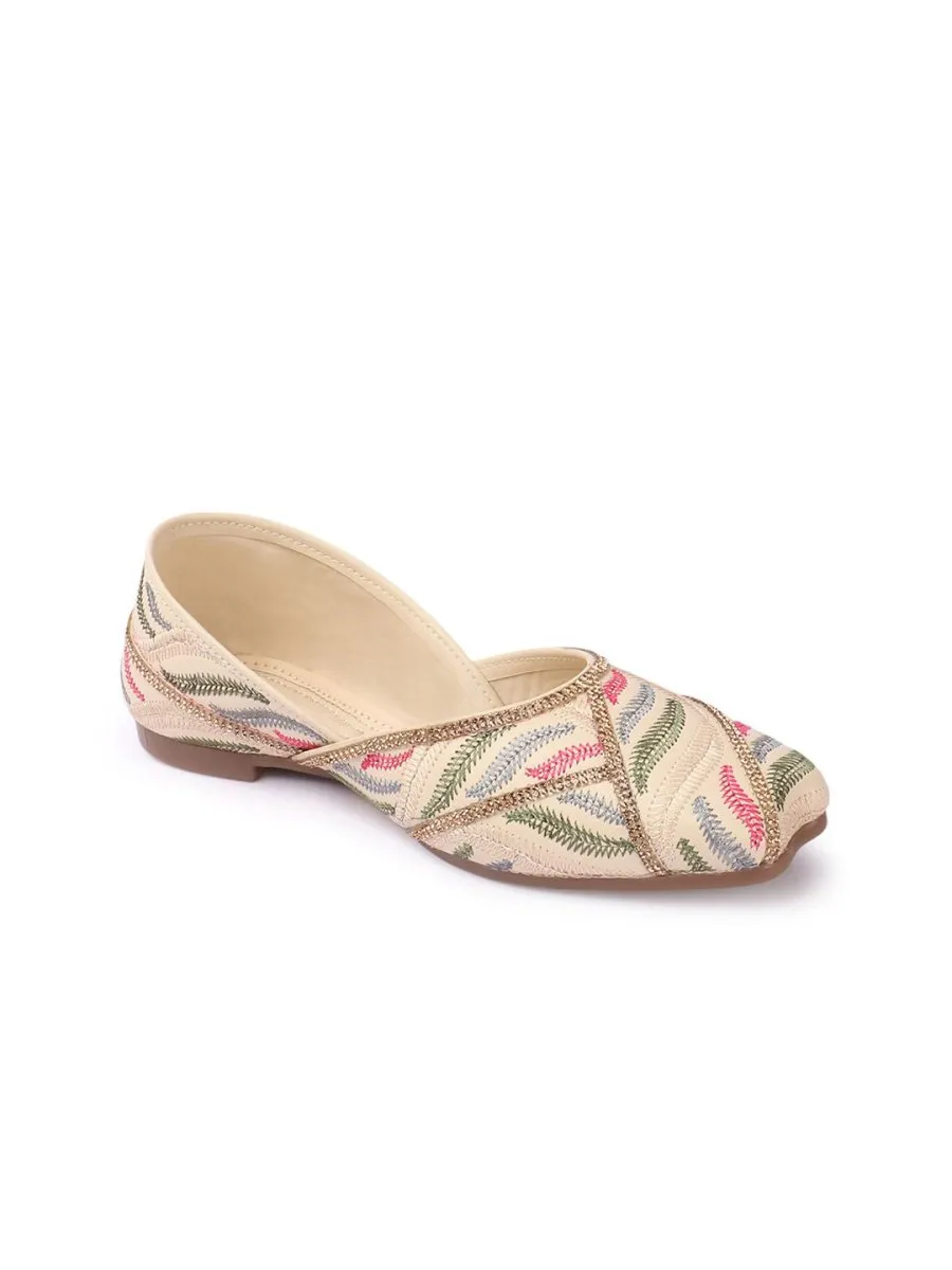 Anouk Women Embellished Synthetic Leather Mojaris