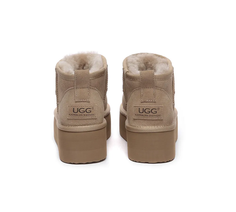 AUSTRALIAN SHEPHERD® UGG Boots Sheepskin Wool Ankle Ultra Platform Saylor