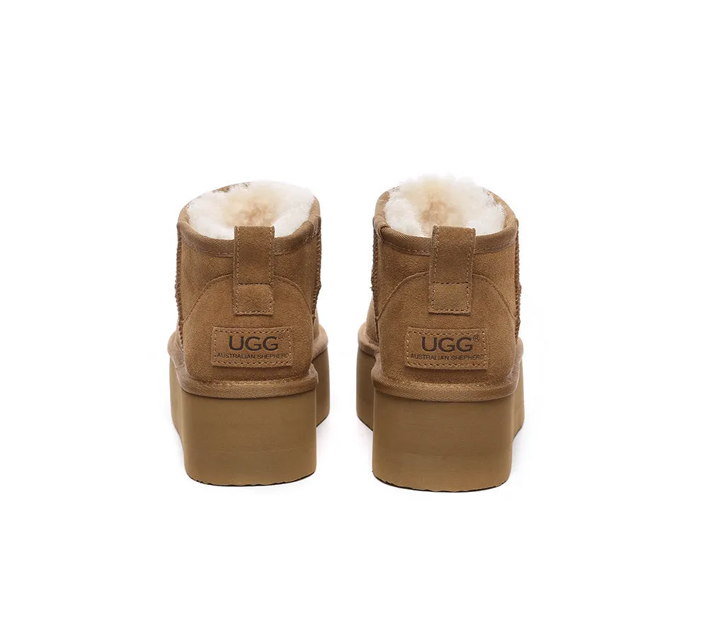 AUSTRALIAN SHEPHERD® UGG Boots Sheepskin Wool Ankle Ultra Platform Saylor