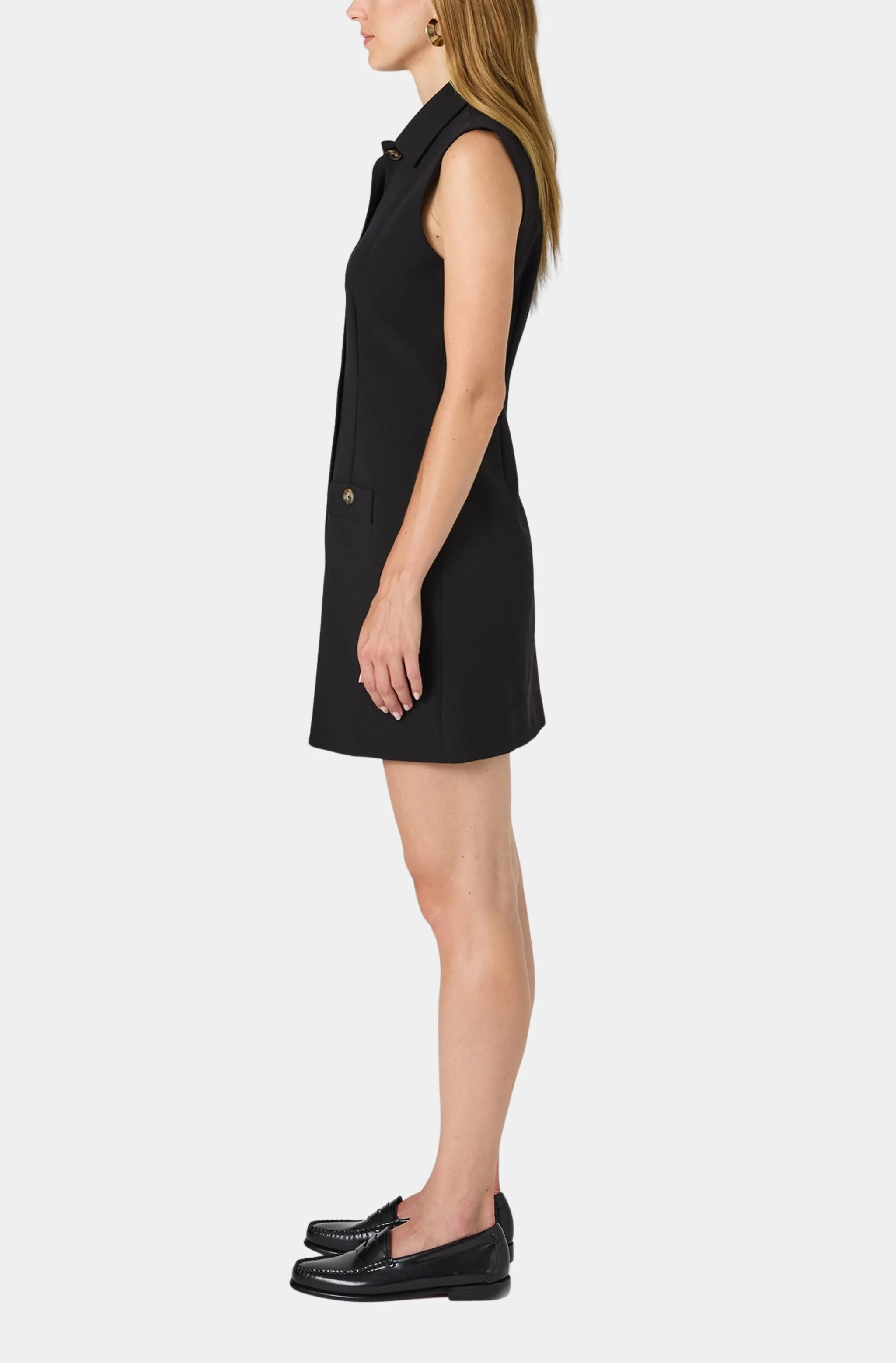 Azra Twill Sleeveless Button Down Dress