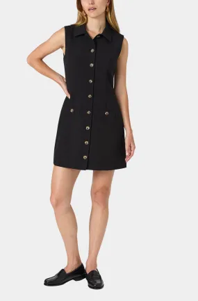 Azra Twill Sleeveless Button Down Dress