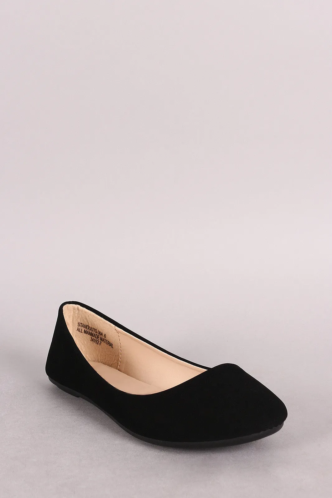 Bamboo Nubuck Round Toe Ballet Flat