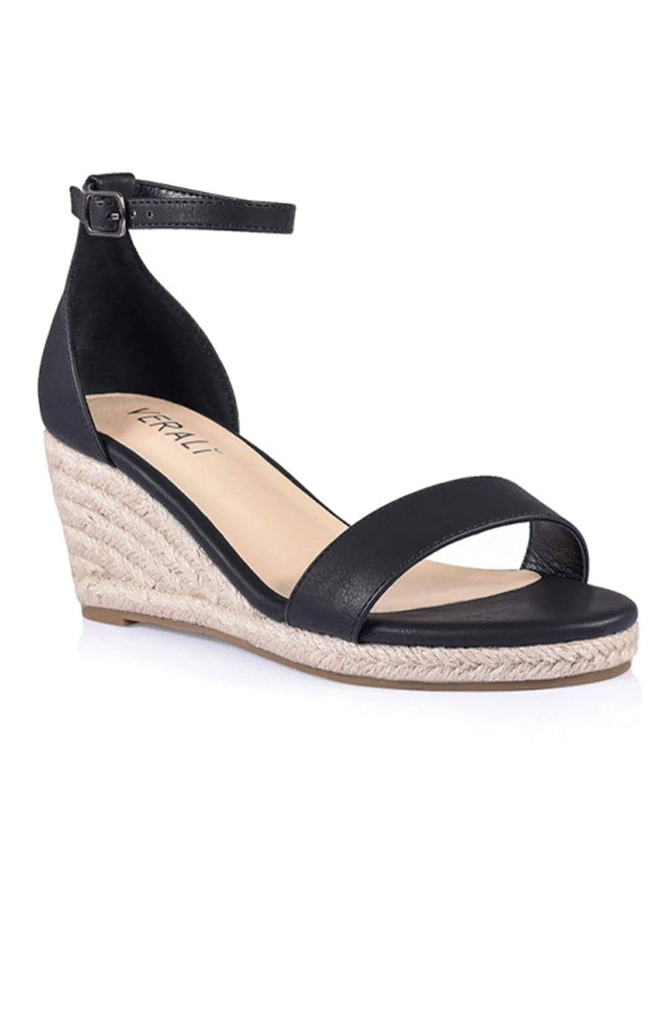 Bobbie Espadrille Low Wedge Black Softee