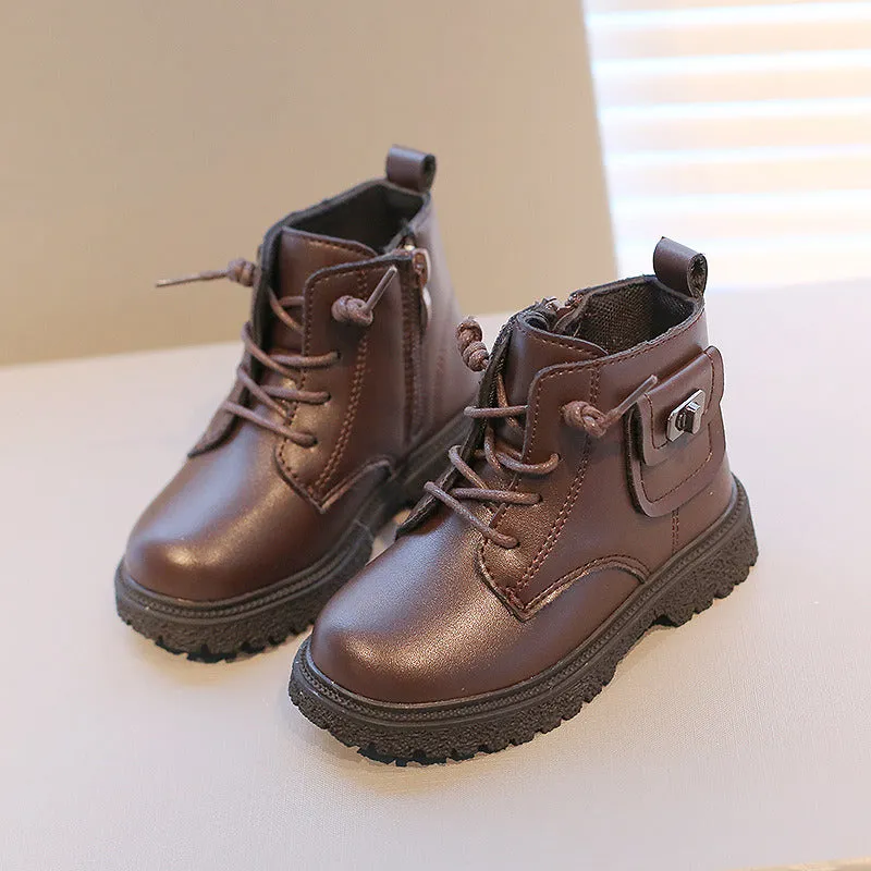 Brown Girls Boots  Early Autumn Handsome Boy Boots