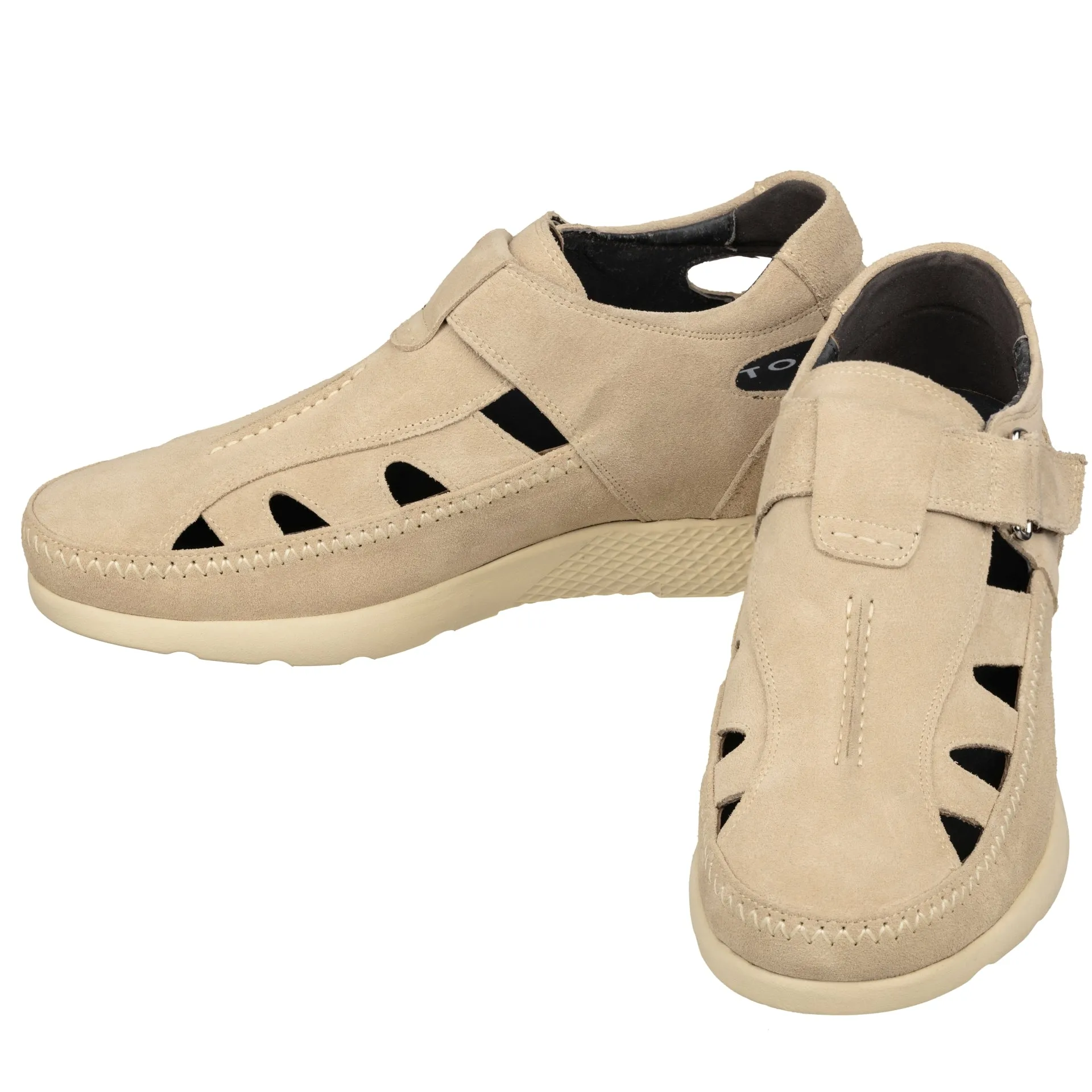 CALTO - K2135 - 2.6 Inches Taller (Beige) - Fisherman Sandal