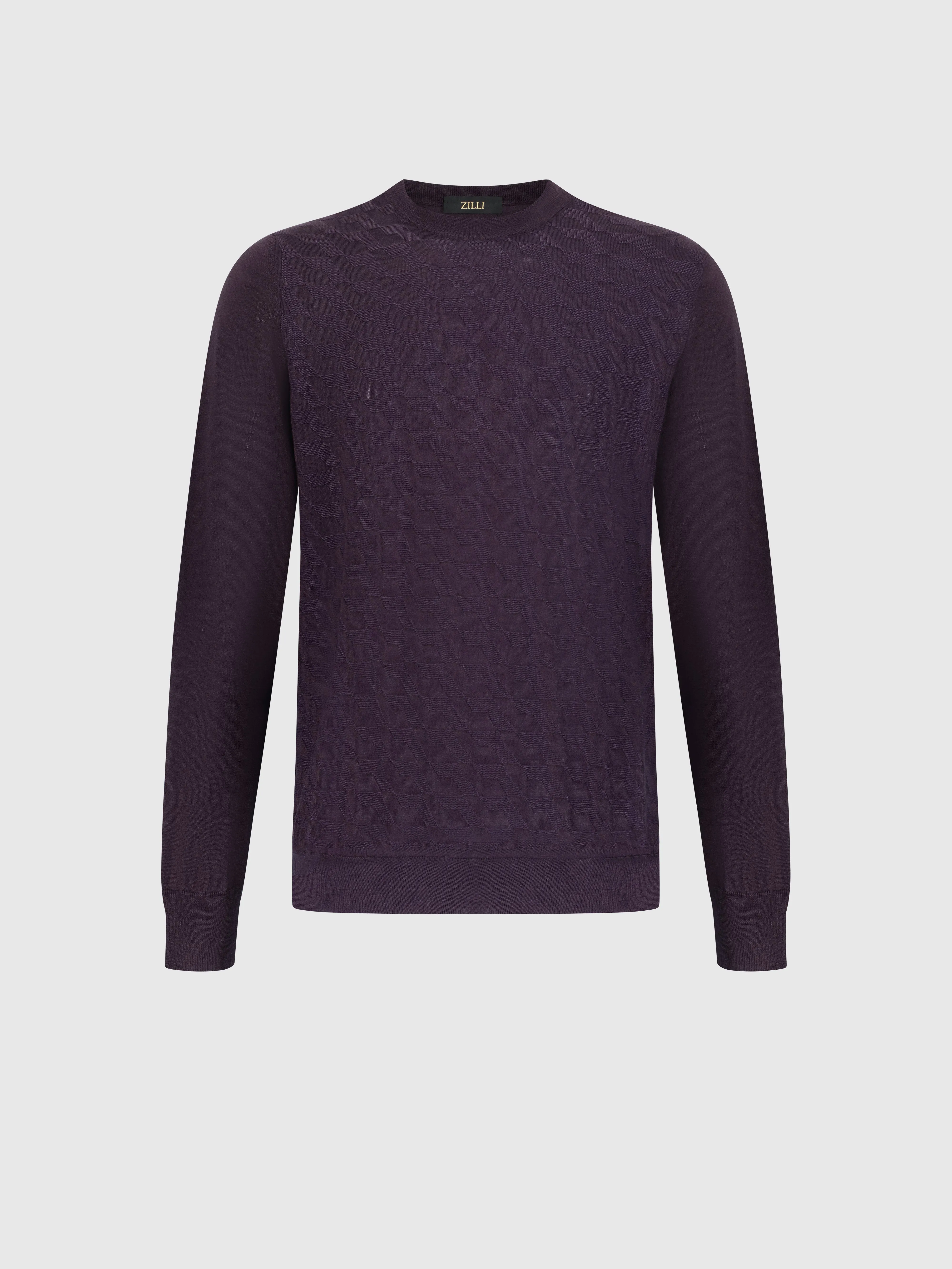 Cashmere and Silk Pullover Aubergine