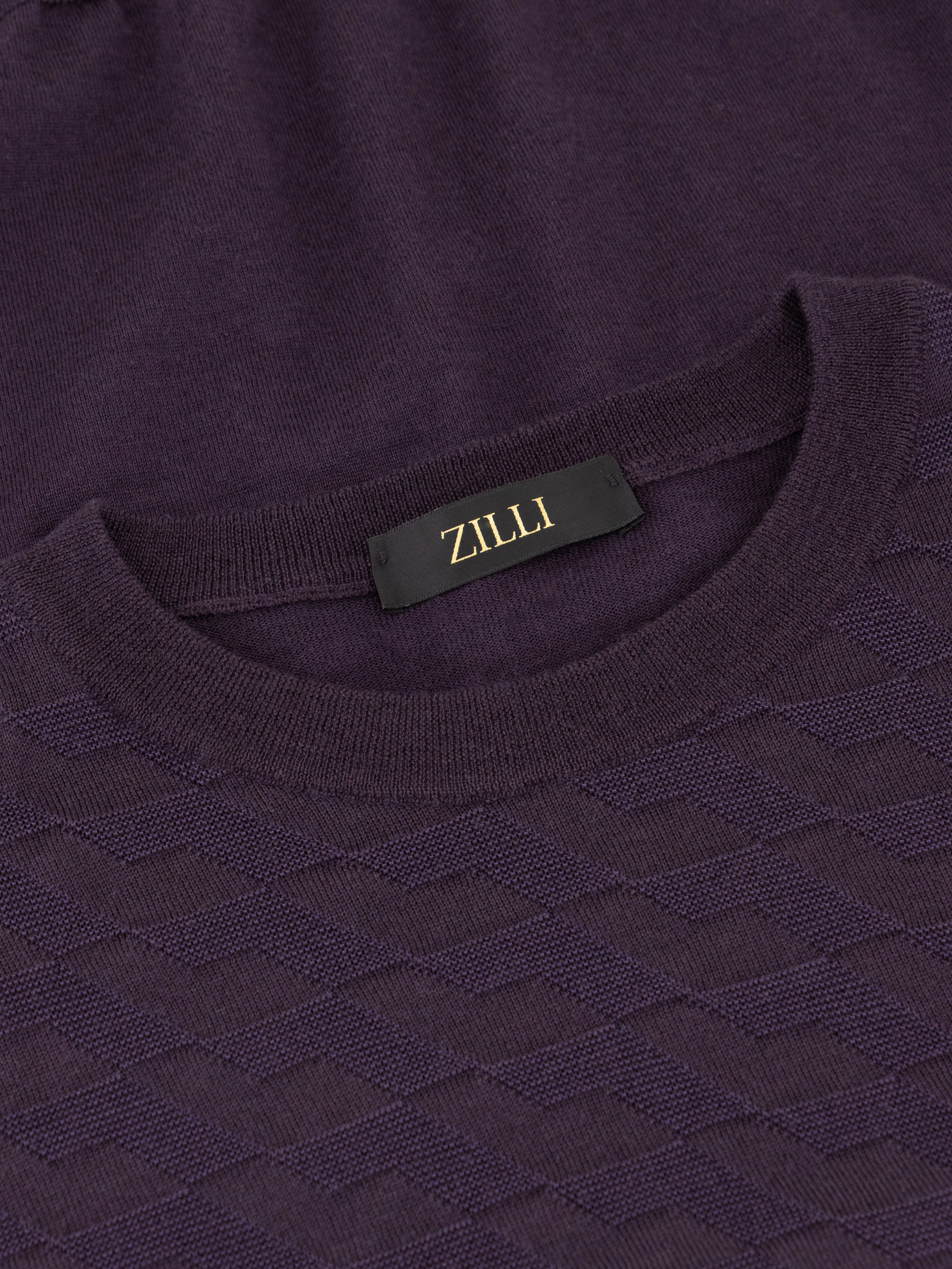 Cashmere and Silk Pullover Aubergine