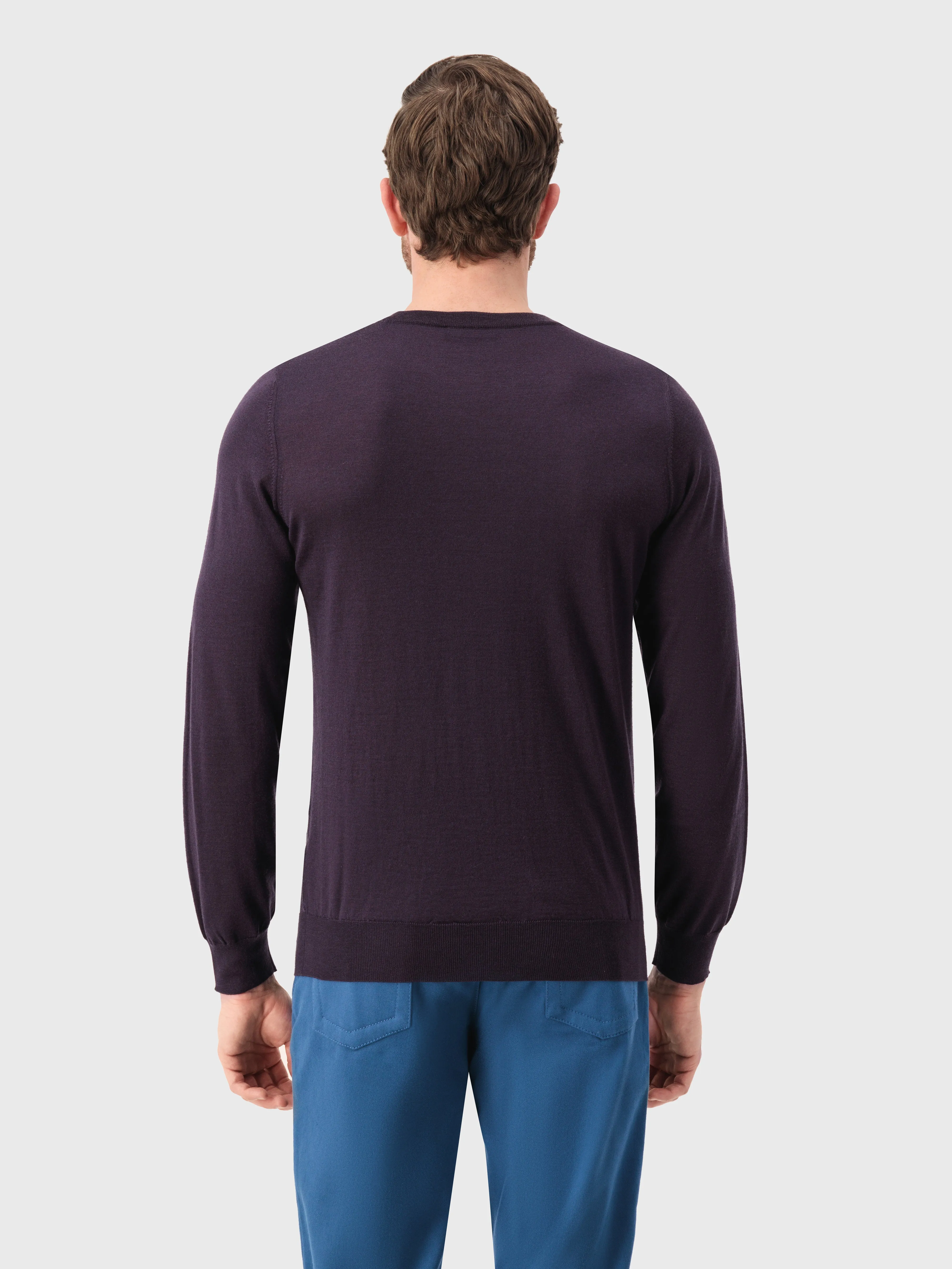 Cashmere and Silk Pullover Aubergine