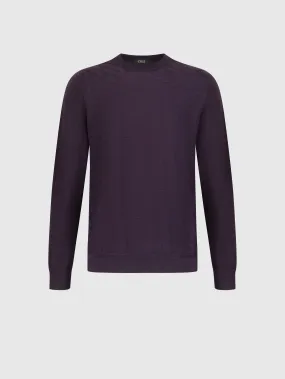 Cashmere and Silk Pullover Aubergine