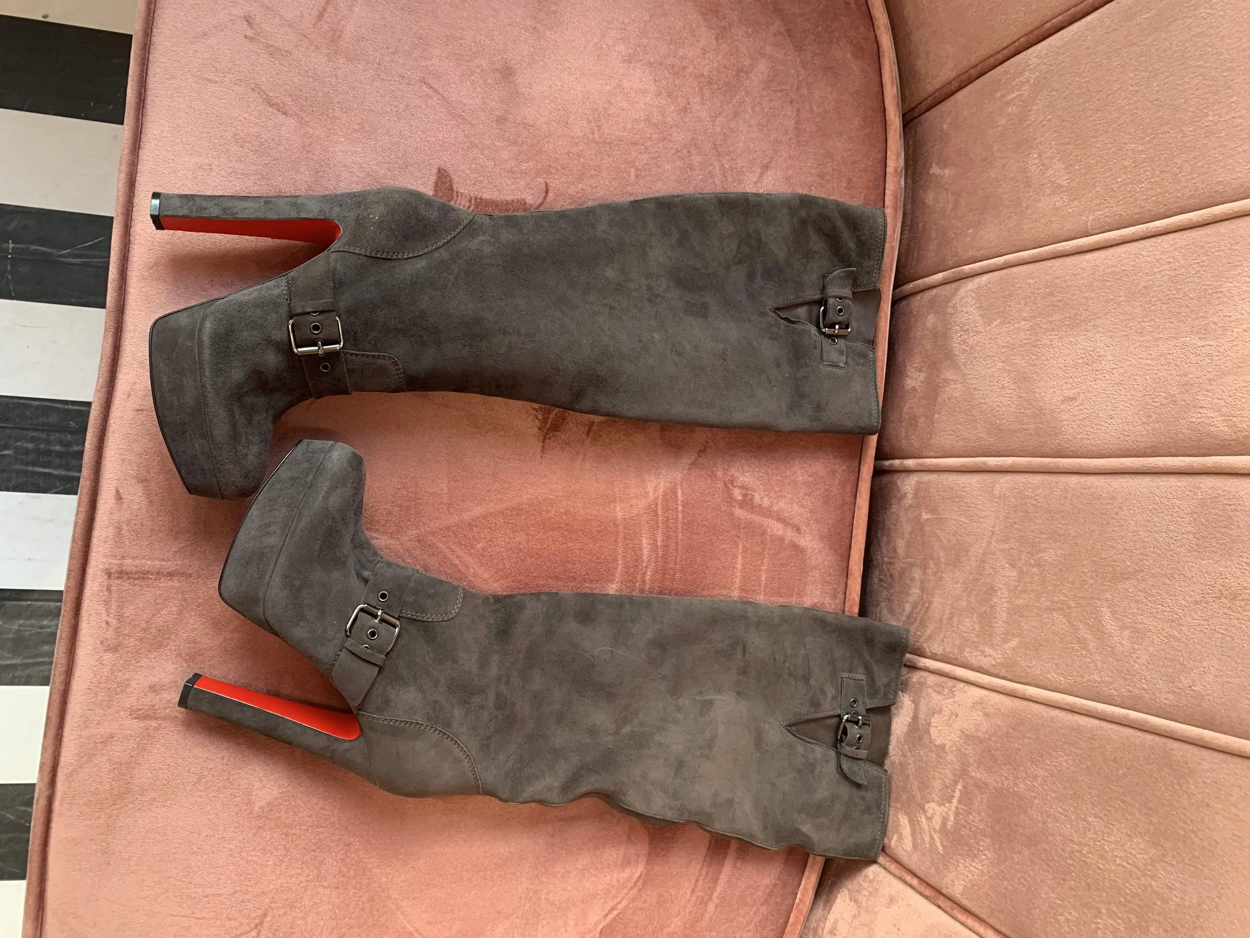 Christian Louboutin boots grey/brown size 39