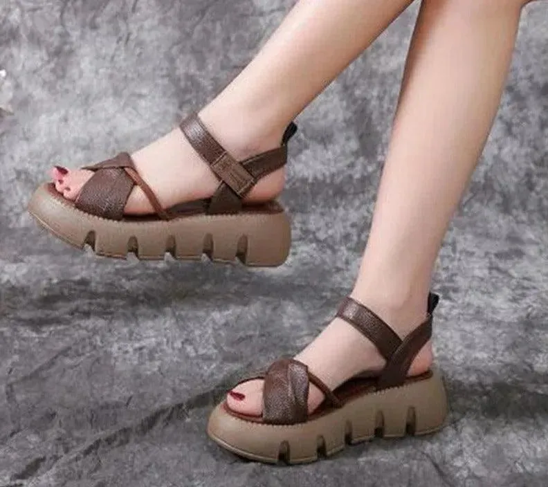 Chunky Heels Wedge Sandals