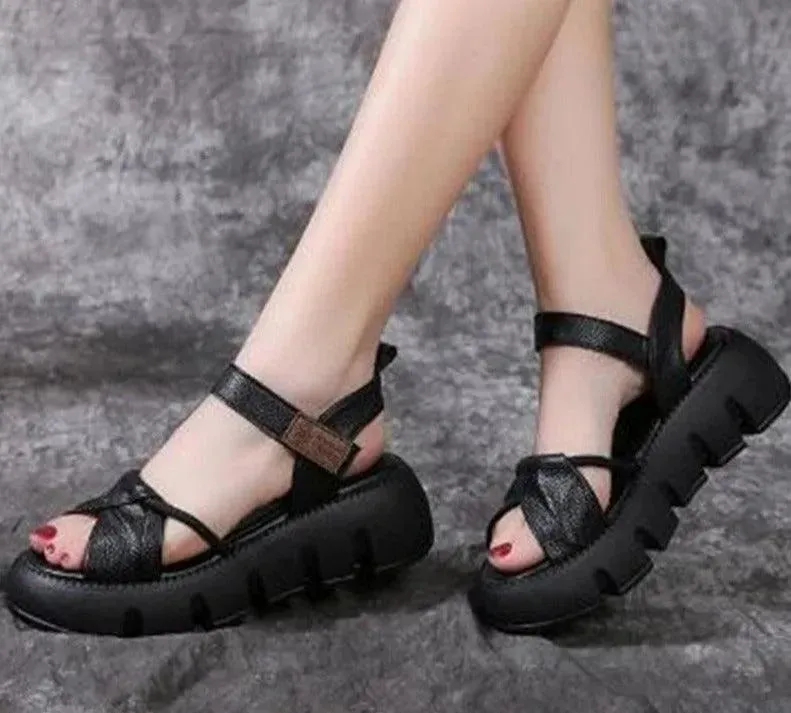 Chunky Heels Wedge Sandals