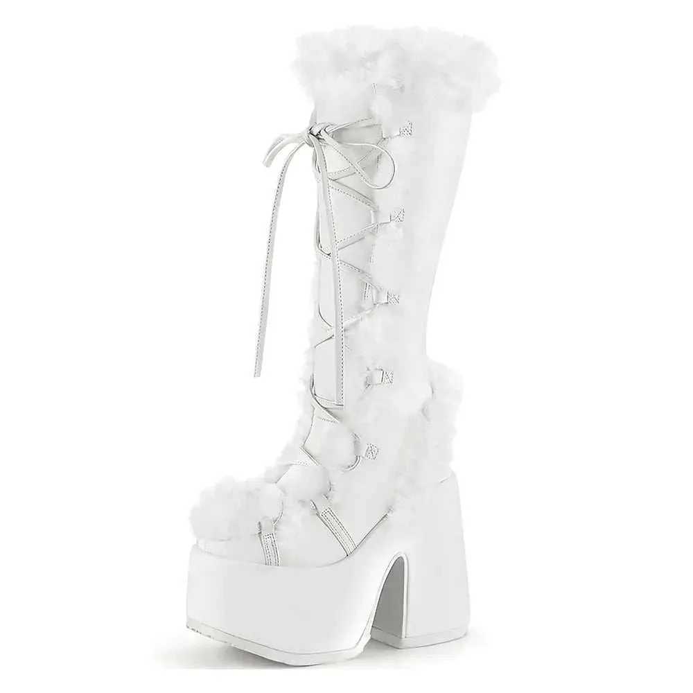 Chunky High Heeled Winter Boots