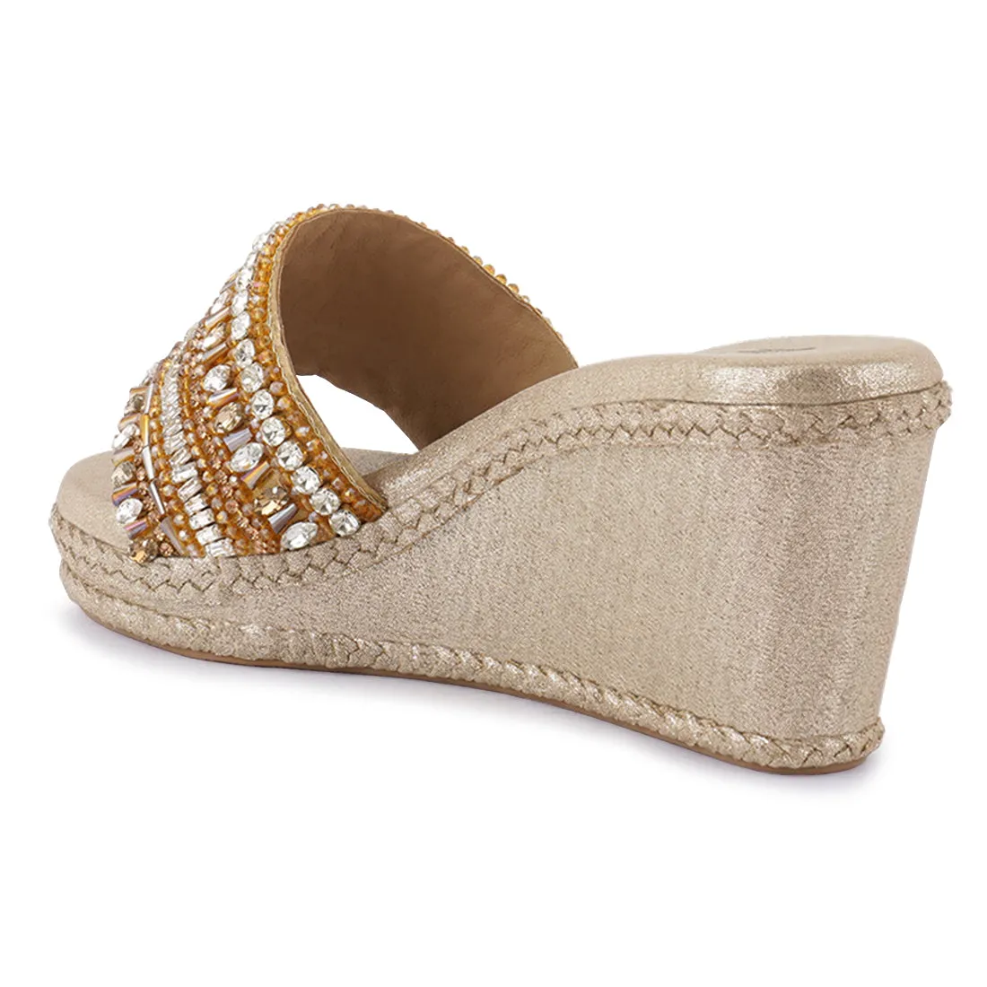 Diamante Embellished Wedge Sandals