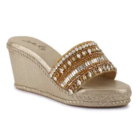 Diamante Embellished Wedge Sandals