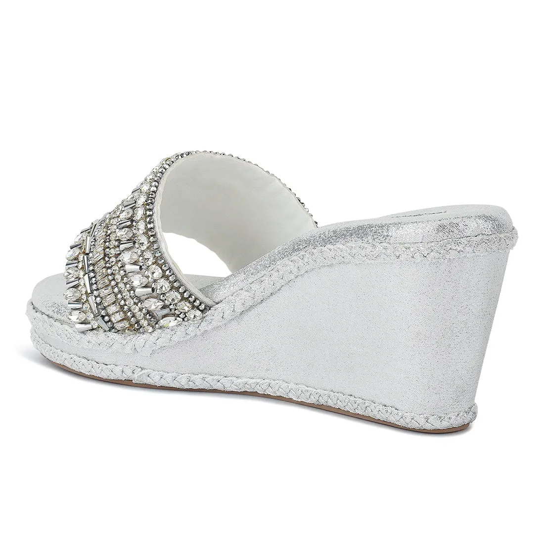 Diamante Embellished Wedge Sandals