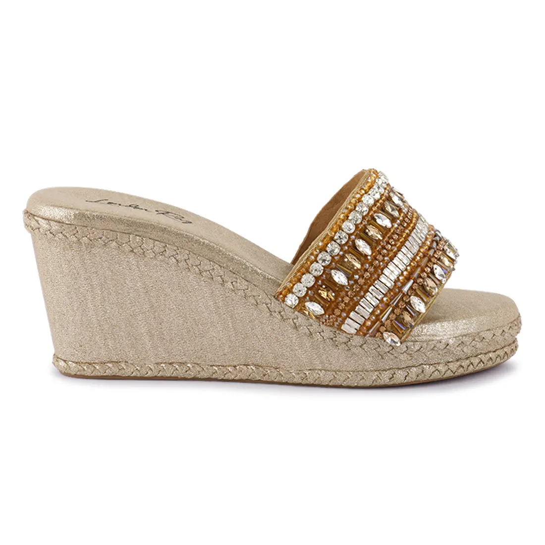 Diamante Embellished Wedge Sandals