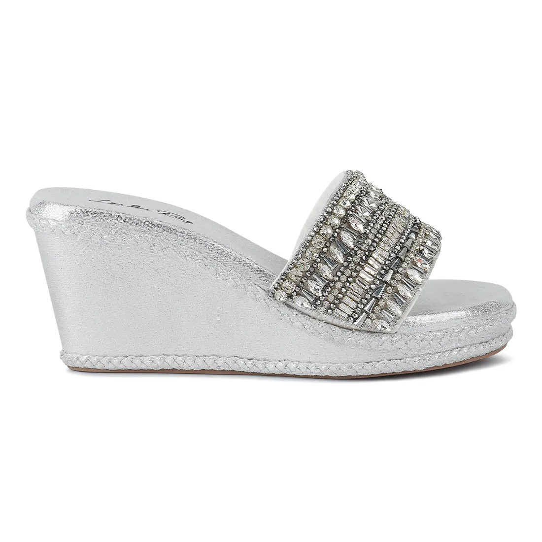 Diamante Embellished Wedge Sandals