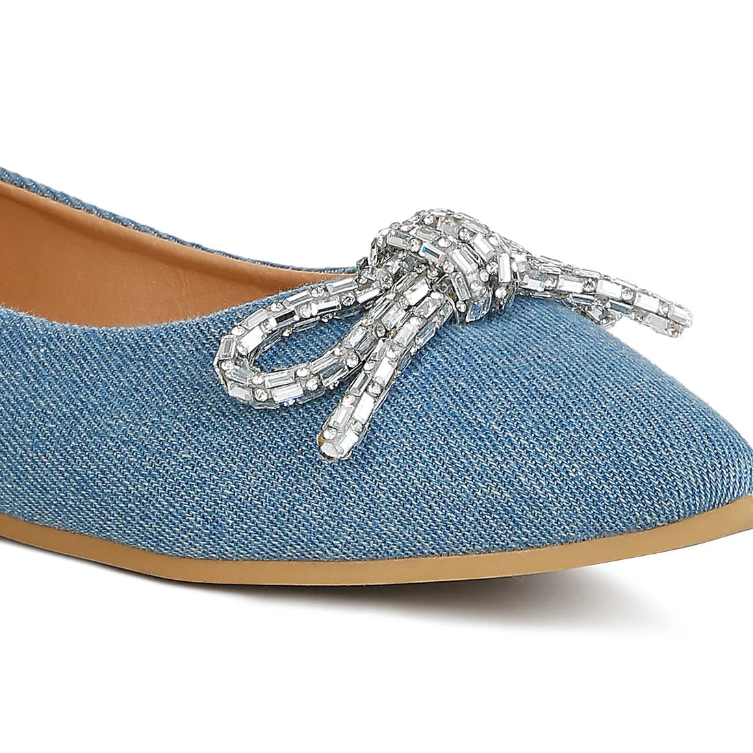 Embellished Bow Detail Ballet Flats