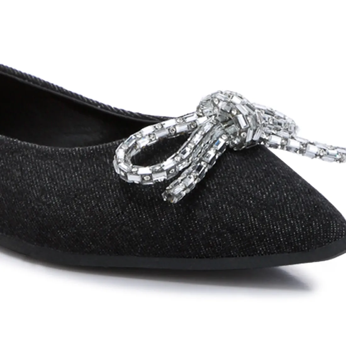 Embellished Bow Detail Ballet Flats