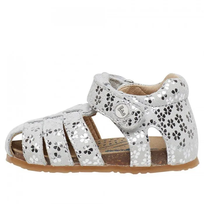 Falcotto Girl's Alby Fisherman Sandals - Fiori Bianco-Argento