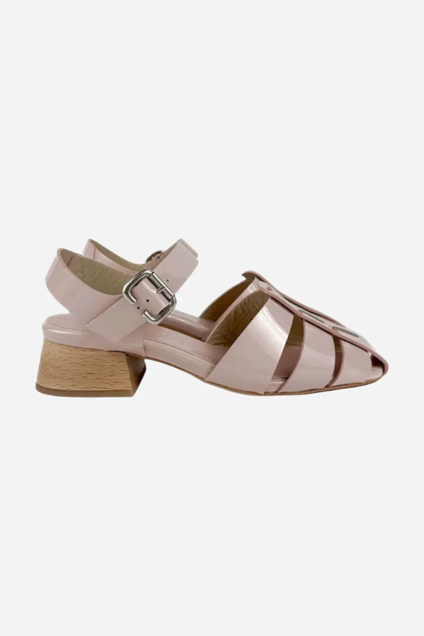 Freda Salvador Hattie Fisherman Mid-heel Sandals in Ballet Pink