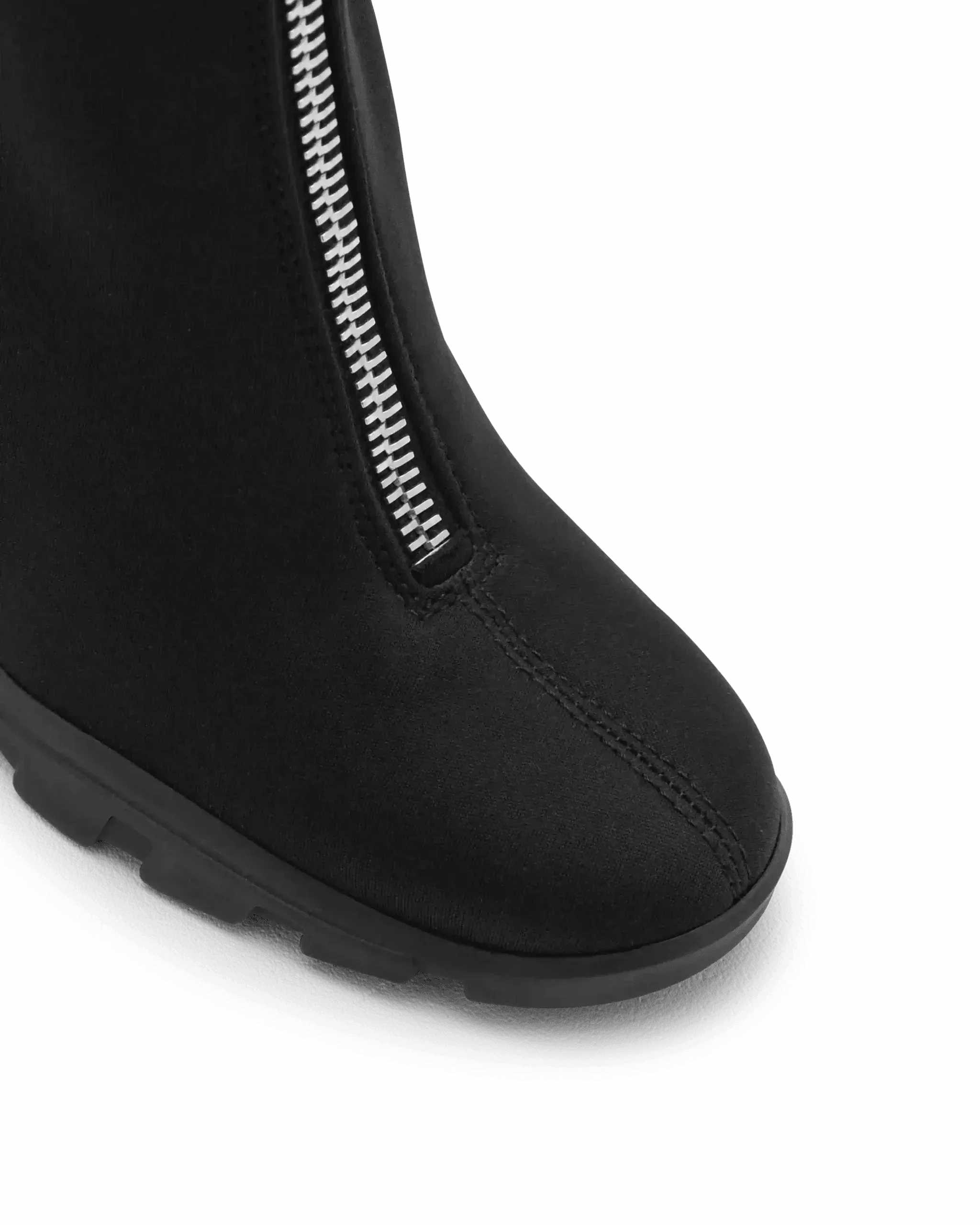 Front Zip Scuba Fabric Boots