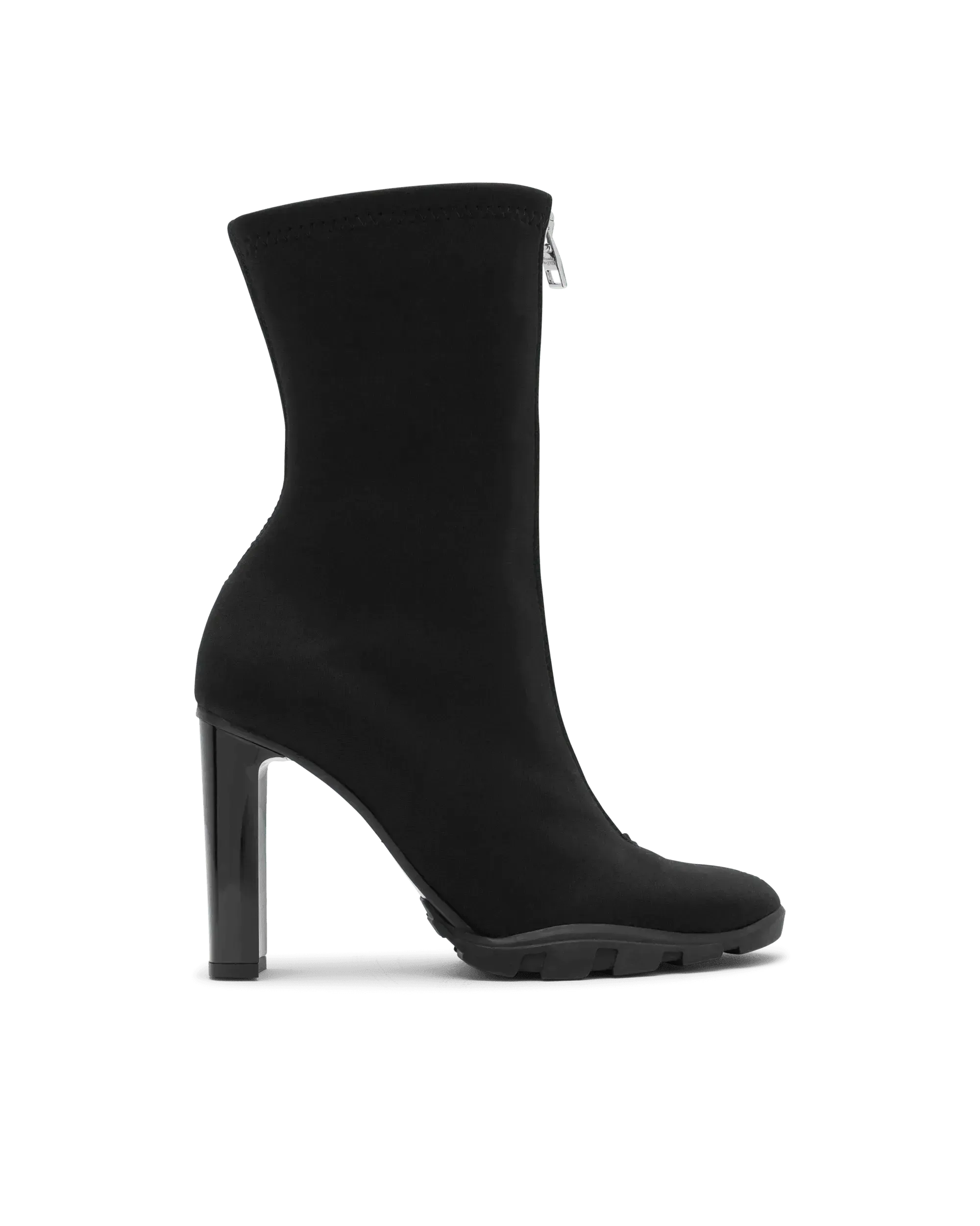 Front Zip Scuba Fabric Boots