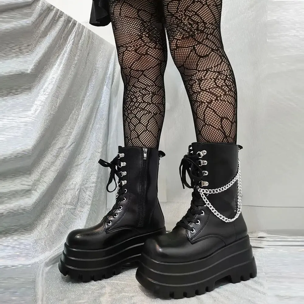 Funki Buys | Boots | Women's Gothic Punk Retro Biker Boots