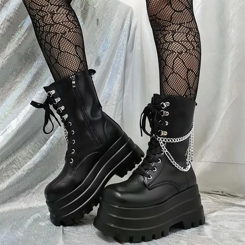 Funki Buys | Boots | Women's Gothic Punk Retro Biker Boots