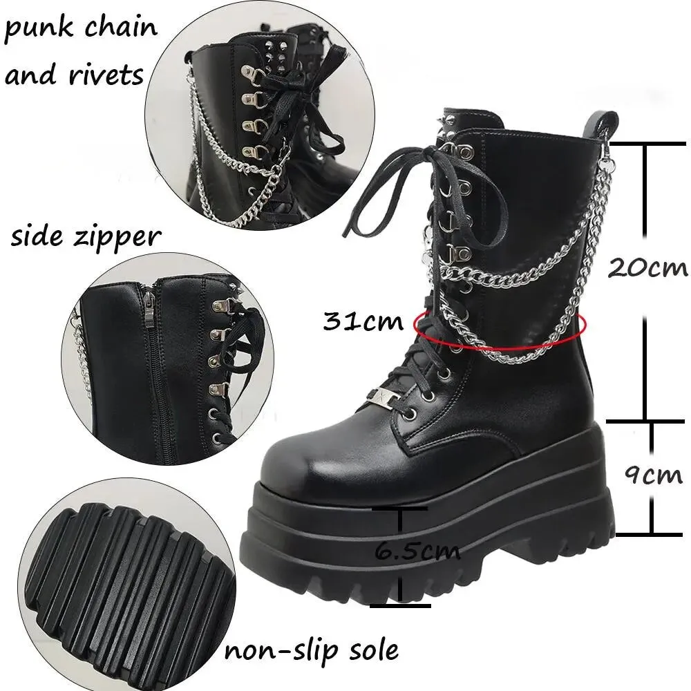 Funki Buys | Boots | Women's Gothic Punk Retro Biker Boots