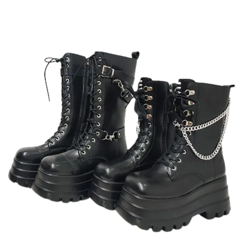 Funki Buys | Boots | Women's Gothic Punk Retro Biker Boots