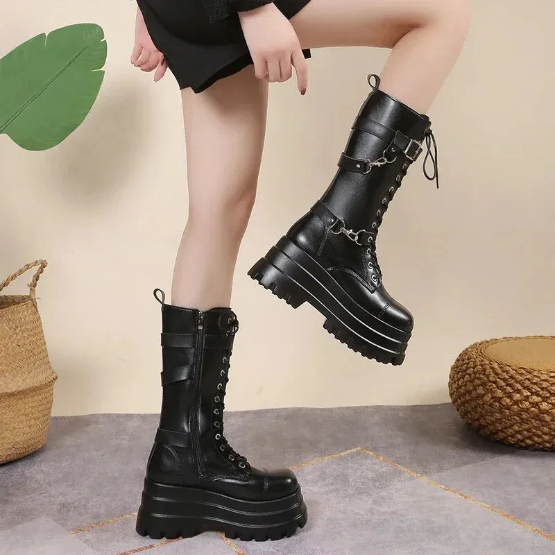 Funki Buys | Boots | Women's Gothic Punk Retro Biker Boots