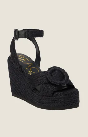 Kai Black Woven Wedge Sandal