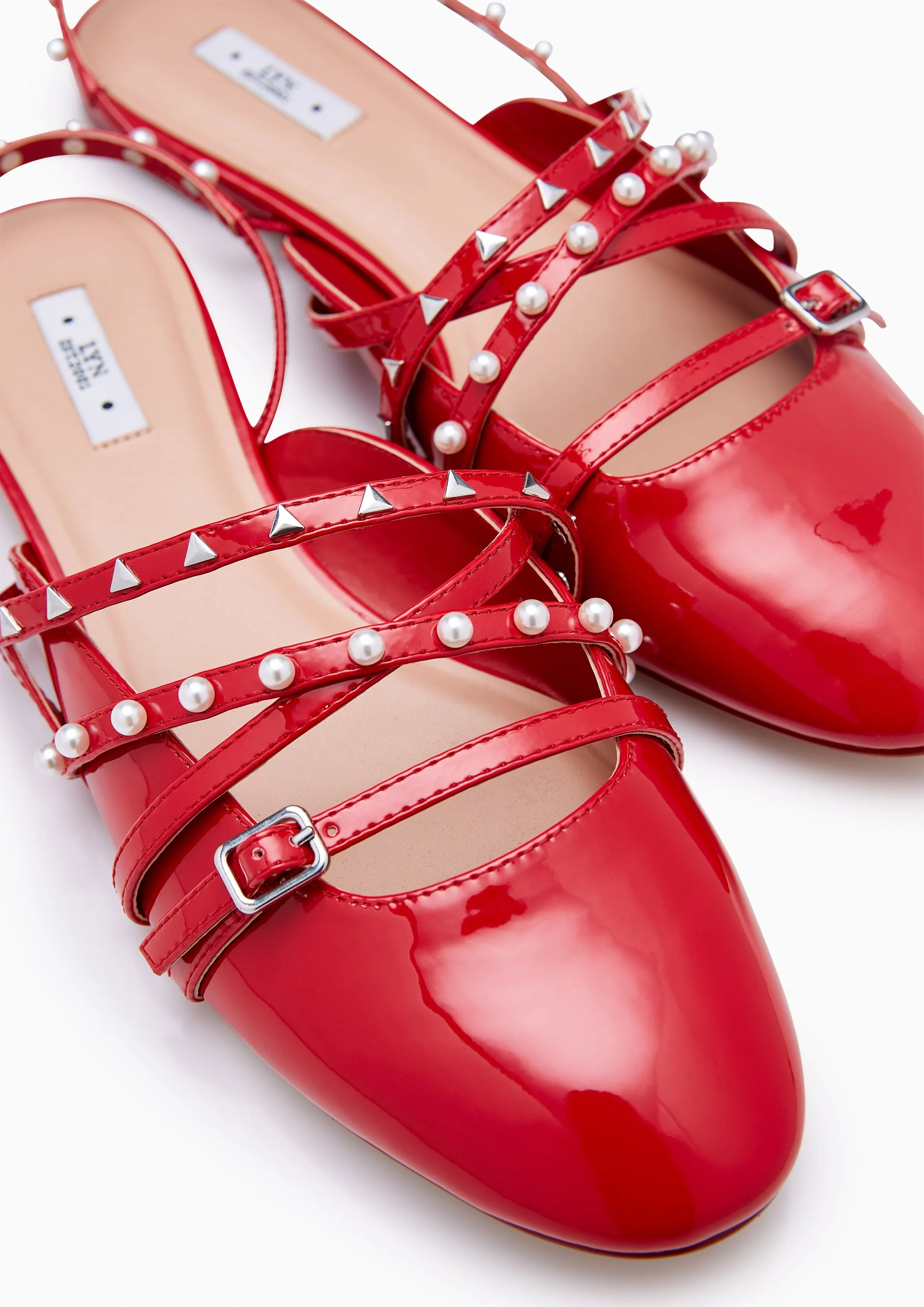 Kara Flat Slingbacks Red