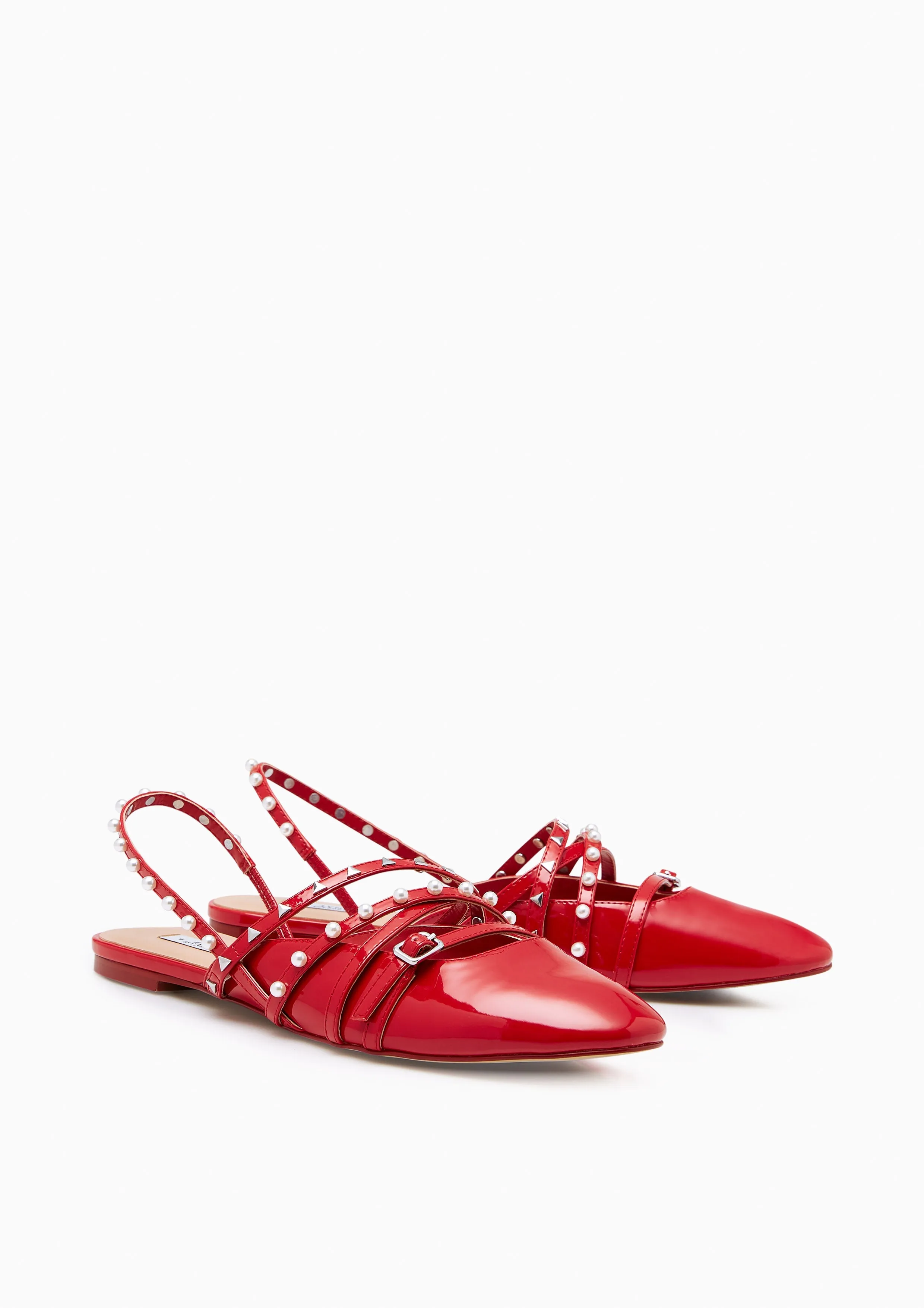 Kara Flat Slingbacks Red