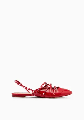 Kara Flat Slingbacks Red