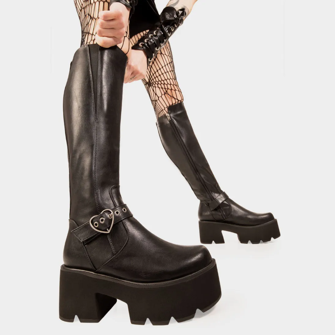 Letter To My Lover Chunky Platform Knee High Boots