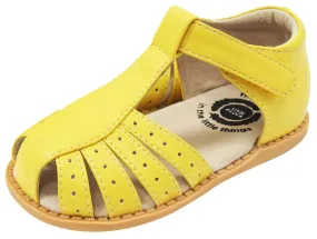 Livie & Luca Girl's Paz Yellow Leather Sandals