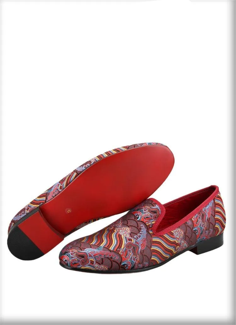 Loafer Shoes Auspicious Cloud Jacquard Men Loafers - Men Shoes