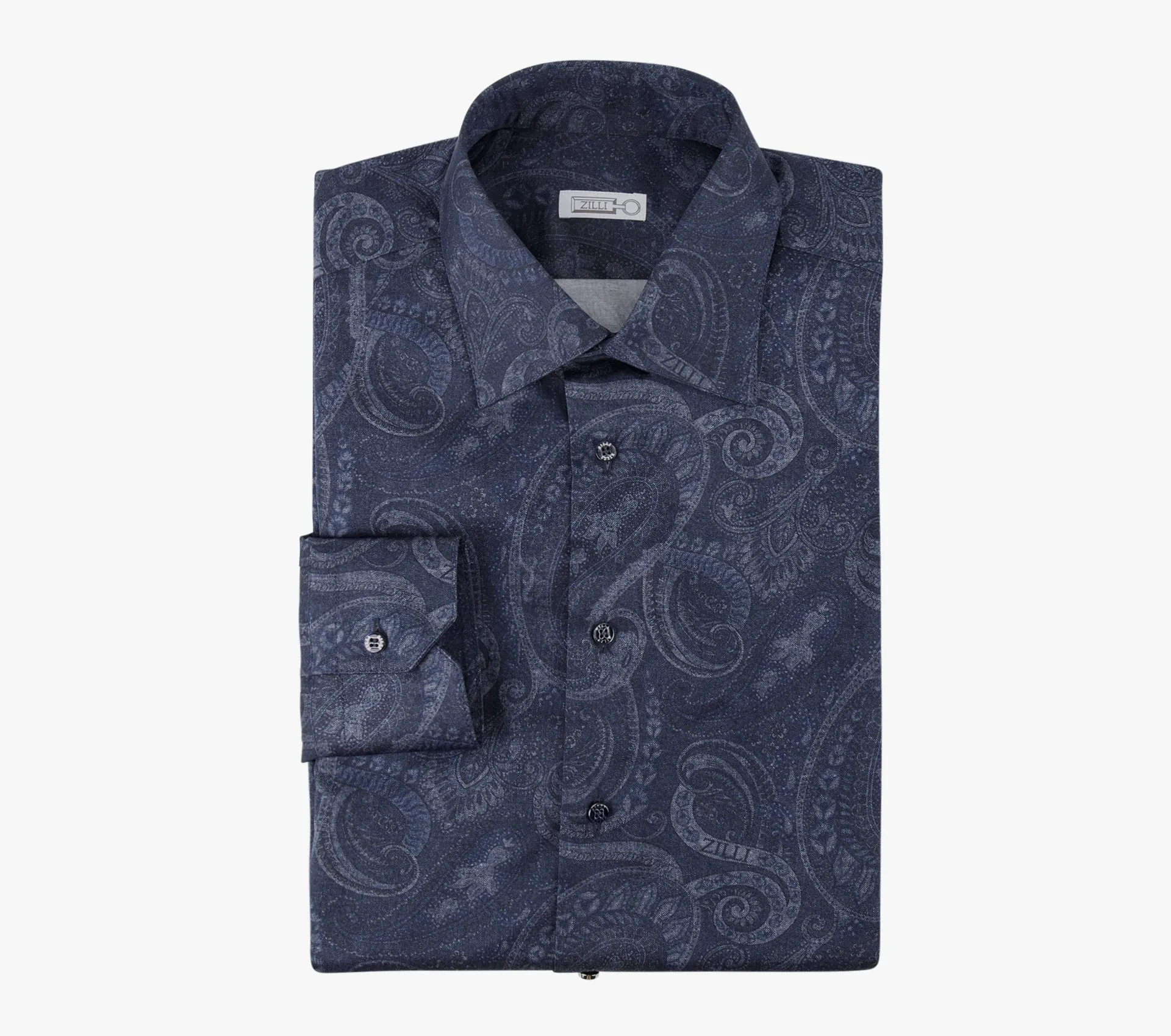 Long Sleeves Shirt with Paisley Pattern