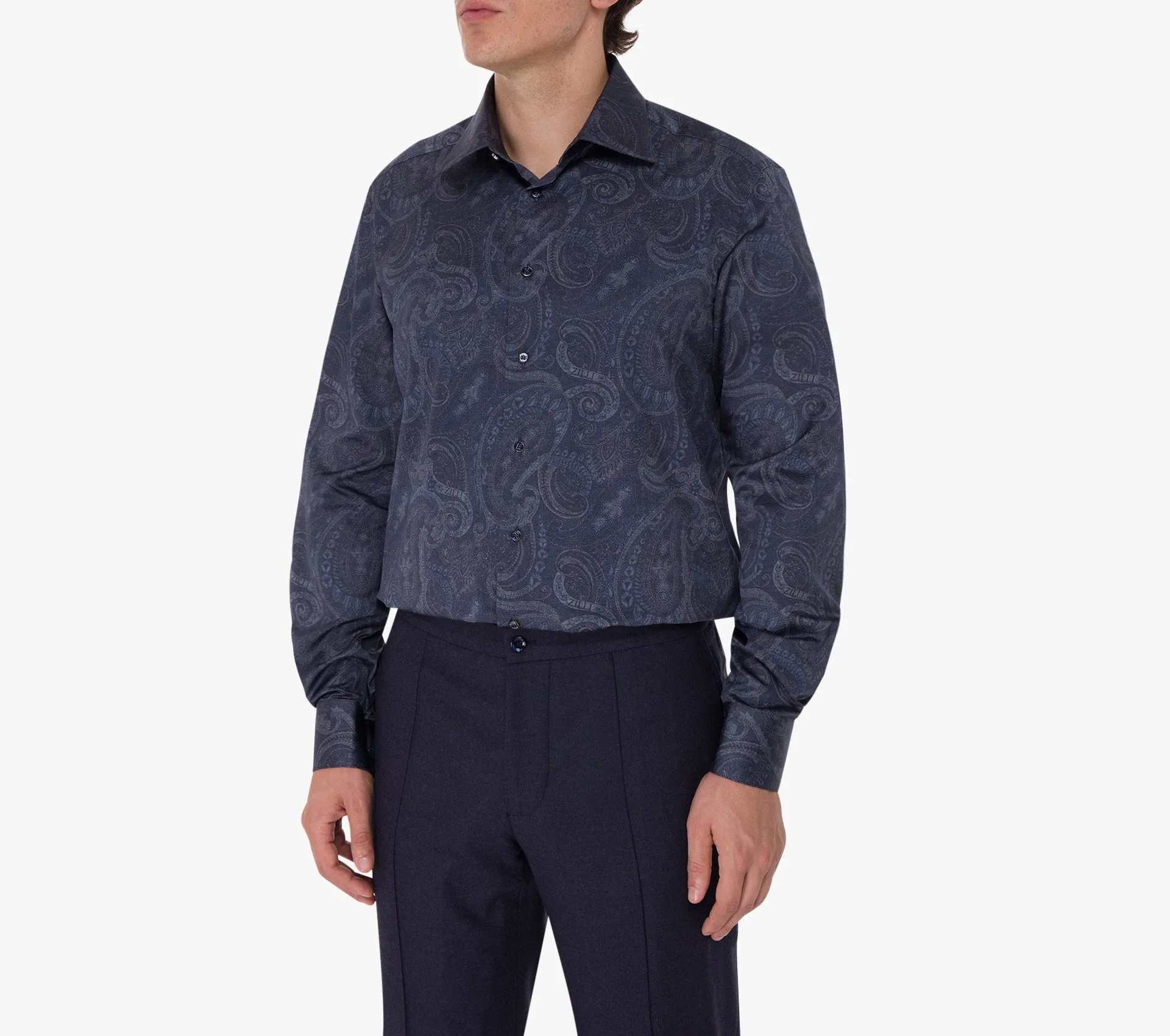 Long Sleeves Shirt with Paisley Pattern