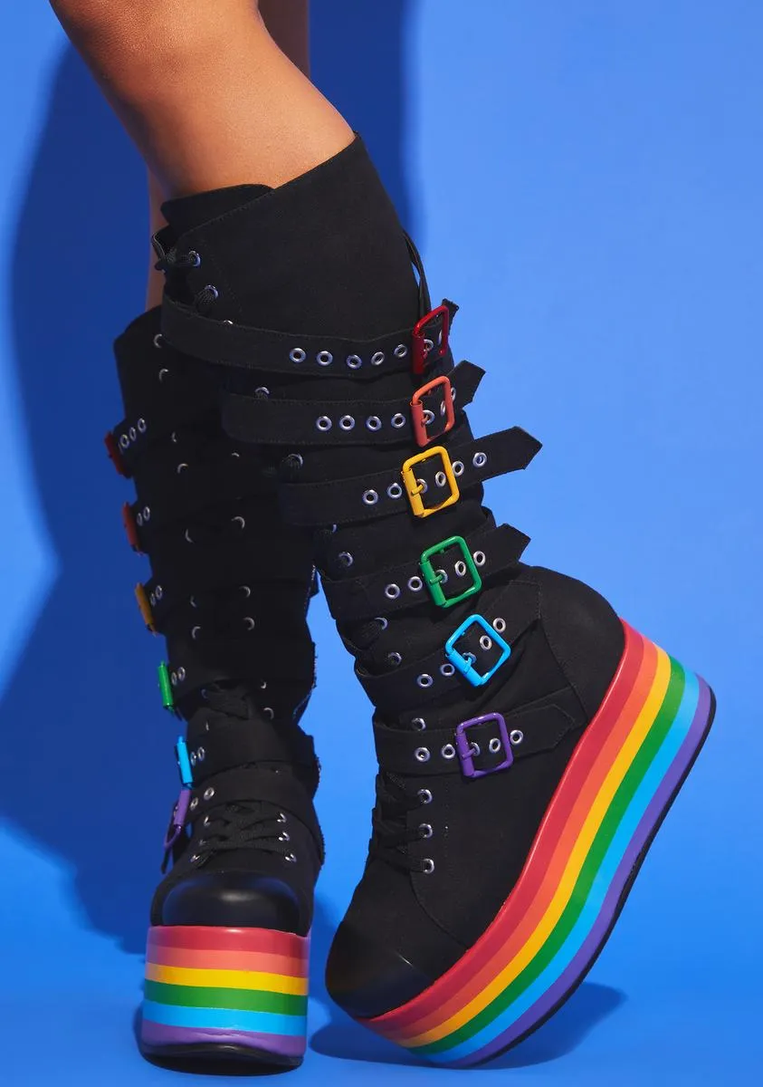 Love Has Won Rainbow Stacked Sneakers