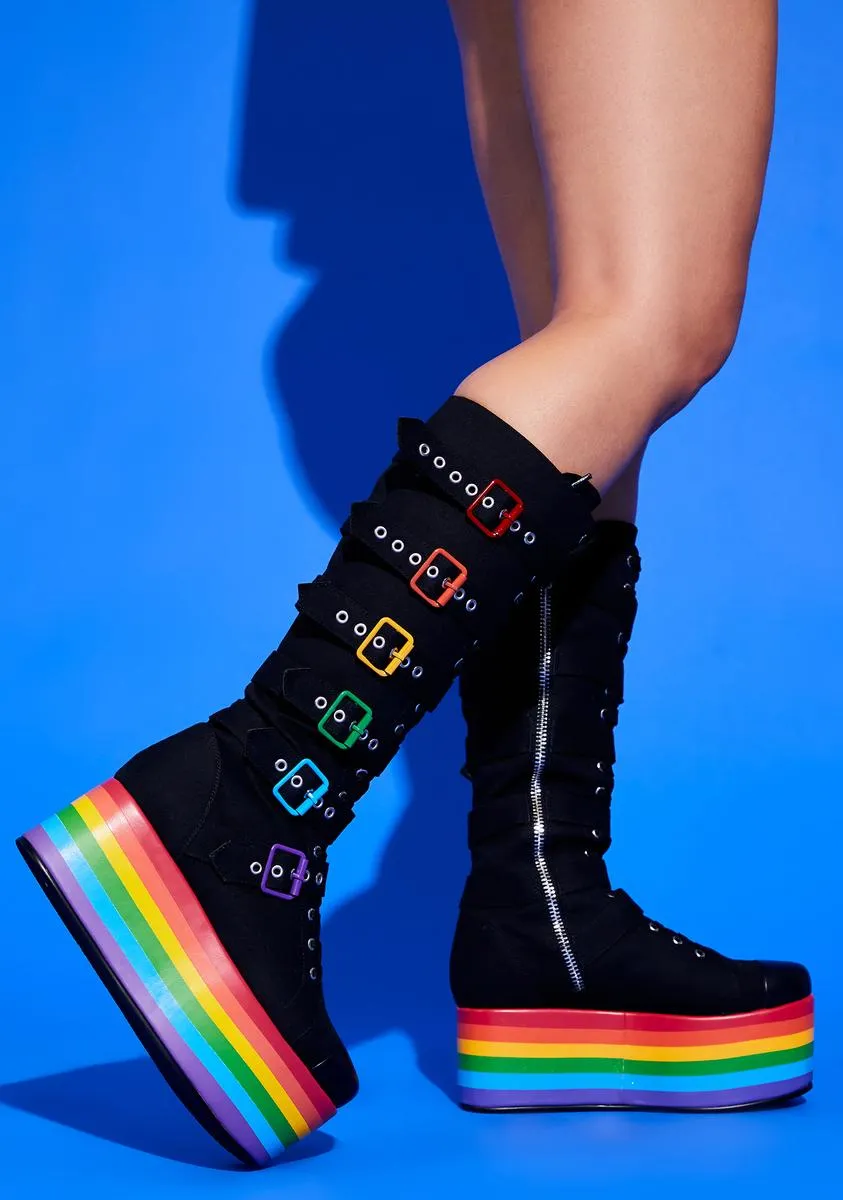 Love Has Won Rainbow Stacked Sneakers