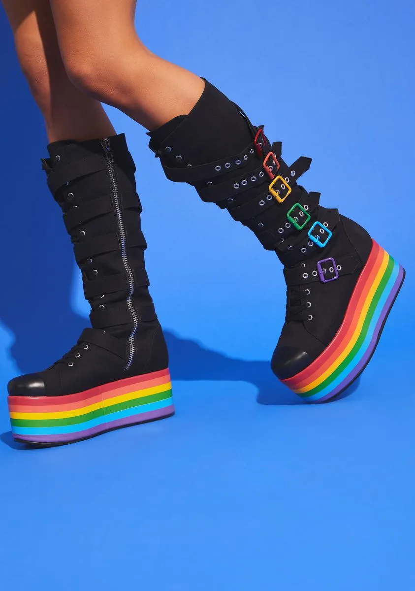 Love Has Won Rainbow Stacked Sneakers