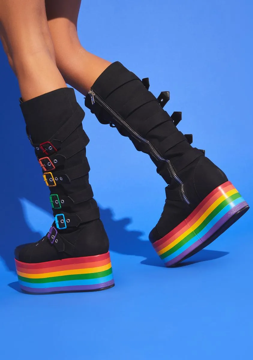 Love Has Won Rainbow Stacked Sneakers