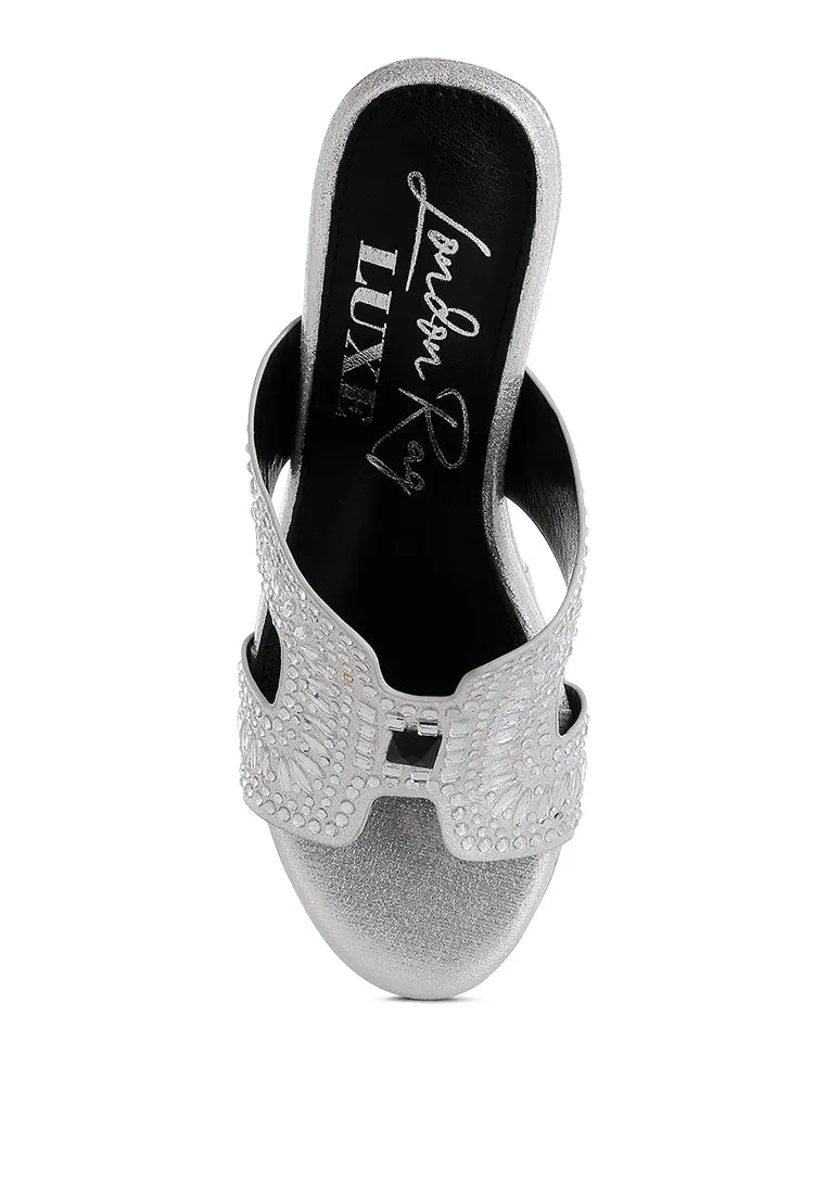 Marnier Diamante & Rhinestone Detail Cut-Out Sandals