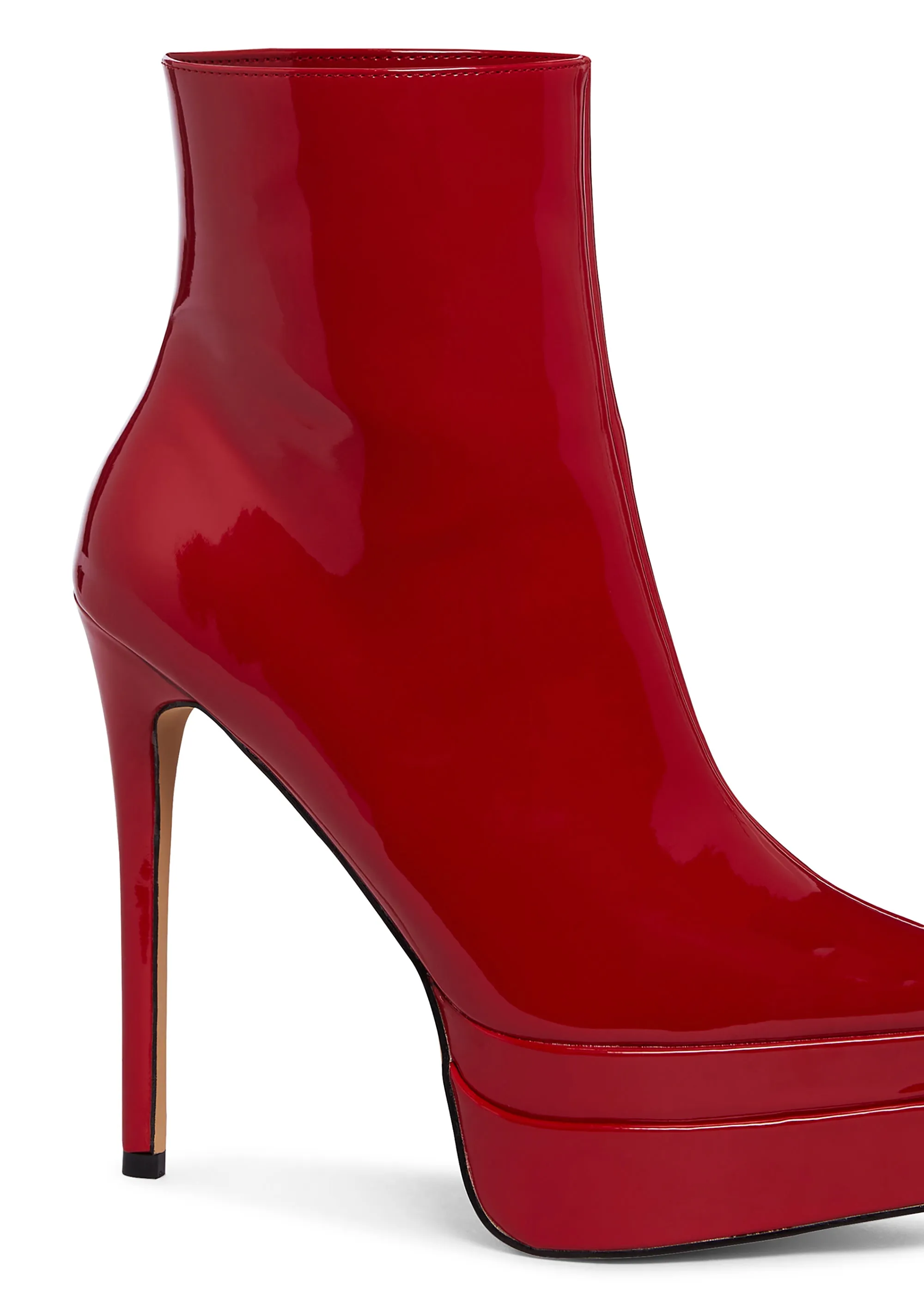 Mondavi Heeled Platform Boots - Red