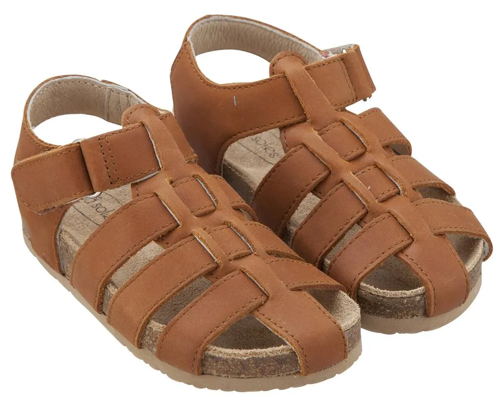 Old Soles Boy's Roadstar Fisherman Tan Leather Sandals